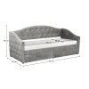 Posteľ s úložným priestorom, 90x200, sivá Velvet látka, ZASKA