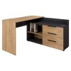 Rohový PC stôl, grafit/dub artisan, KLAUDIUS TYP 9