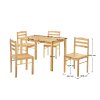Jedálenský set 1+4, masívne drevo, prírodná, LOAK