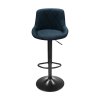Barová stolička, látka čierna/čierna, TERKAN NEW
