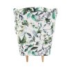Kreslo ušiak, látka vzor zelené lístie, CHARLOT