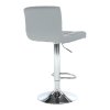 Barová stolička, ekokoža sivá/chróm, KANDY NEW