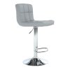 Barová stolička, ekokoža sivá/chróm, KANDY NEW
