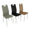 Jedálenská stolička, ekokoža sivá/chróm, ERVINA