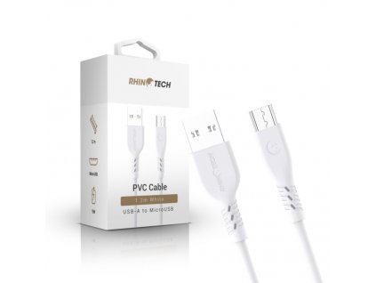 RhinoTech LITE PVC kabel USB-A na MicroUSB 1.2m bílá