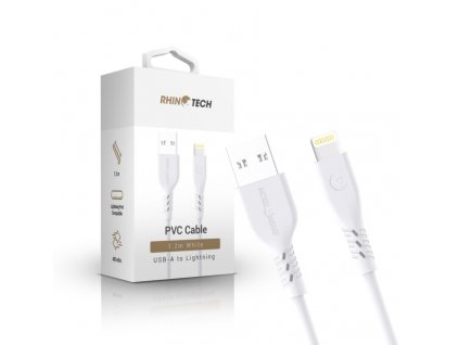 RhinoTech LITE PVC kabel USB-A na Lightning 1.2m bílá