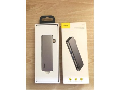 Redukce Typ-C Baseus Harmonica 5in1 HUB Adapter Grey