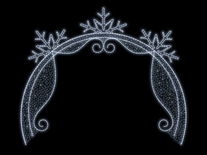 Vánoční LED brána 3, 375x315x50 cm fotopoint svetelne dekorace pro mesta obce vanocni - Vanocni svetelna dekorace Vlocka na verejne osvetleni pro mesta a obce