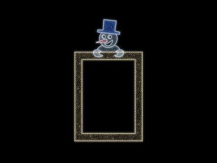 Vánoční LED fotopoint Světelný fotopoint se sněhulákem,170x300 cm modry Svetelna vanocni vyzdoba pro mesta a obce