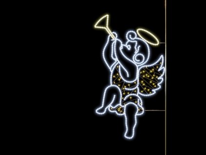 Vánoční dekorace na sloupy VO  Anděl 4, 200 cm - pronájem