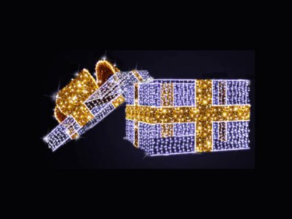 3D LED VÁNOČNÍ DÁREK s víkem 150 cm