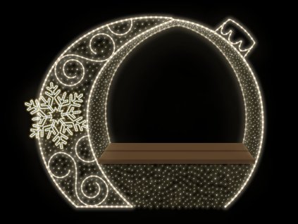 Vánoční LED koule s lavičkou, 225x180x60 cm fotopoint dekorace pro obce mesta nakuni centra vanočni svetelna vyzdoba dekorace