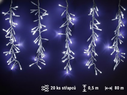 Sada LED řetězů SNOW s efektem padajícího sněhu, délka 80 m