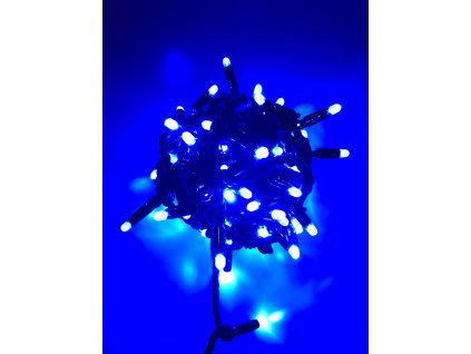 Světelný LED řetěz 20 m, modrý