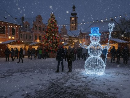 3D LED Sněhulák 230 cm Svetelna vanocni vyzdoba pro mesta a obce dekorace pro mesta a obce MC DECO