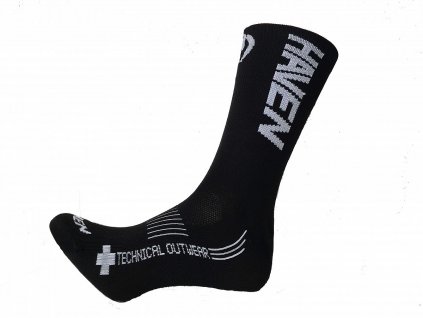 Ponožky HAVEN LITE Silver NEO LONG black/white 2 páry