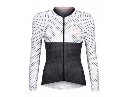 dres F POINTS LADY dlouhý rukáv, černo-bílý (velikost  XS)