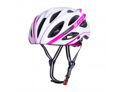 přilba FORCE BULL, bílo-růžová (velikost  L-XL)