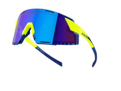 brýle FORCE GRIP fluo, modrá revo skla