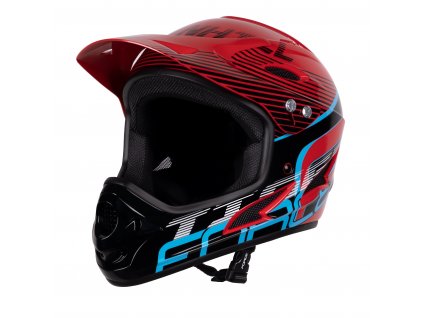 přilba FORCE TIGER downhill, červ.-černo-modrá (velikost  L-XL)