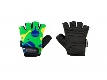 rukavice FORCE PLANETS KID, zeleno-žluté (velikost  XL)