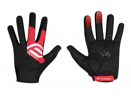 rukavice FORCE MTB POWER, černo-červené (velikost  L)