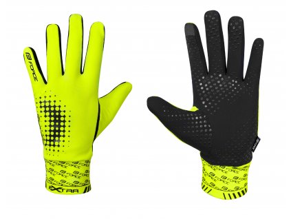 rukavice FORCE EXTRA, jaro-podzim, fluo (velikost  M)