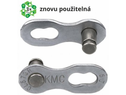 spojka řetězu KMC 7/8R EPT povrch, šedý 7,3 mm, 2 ks na blistru, cena za balení