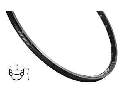 ráfek FORCE PRIME 622x21, 32děr, černý (Varianta materiál: hliník, počet děr: 32 děr, rozměr: 28 palců, typ brzdy: ráfková, typ ráfku: pláštový)