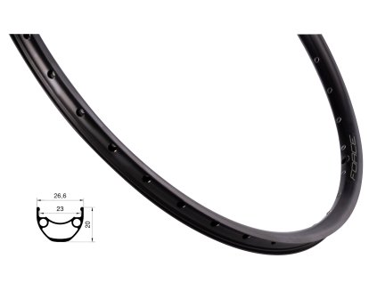 ráfek FORCE XC DISC 559x23, 36děr, černý (Varianta materiál: hliník, počet děr: 36 děr, rozměr: 26 palců, typ brzdy: disková, typ ráfku: pláštový)