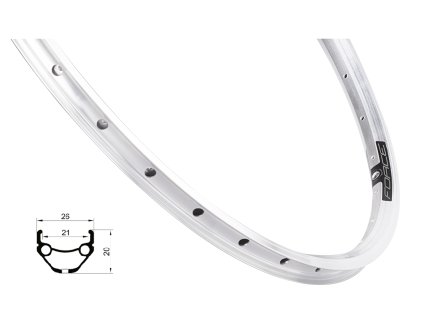 ráfek FORCE PRIME 559x21, 36děr, stříbrný (Varianta materiál: hliník, počet děr: 36 děr, rozměr: 26 palců, typ brzdy: ráfková, typ ráfku: pláštový)