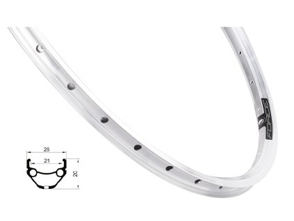 ráfek FORCE PRIME 559x21, 32děr, stříbrný