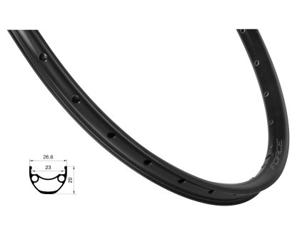 ráfek FORCE XC DISC 584x23, 36děr, černý