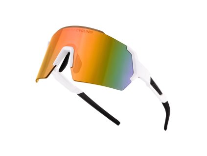 brýle FORCE ELECTRA bílé, červené revo sklo (Varianta barva: bílá, skla: polykarbonátová, určení: cyklistické, Řada: Black line)