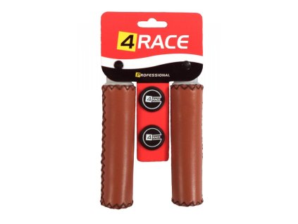 Retro Gripy 4RACE hnědé imitace kůže 130mm