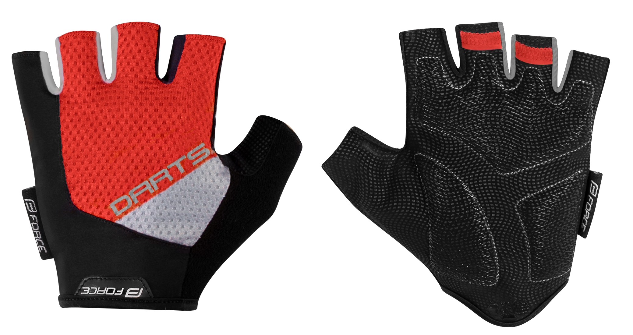 FORCE rukavice F DARTS gel bez zapínání,červeno-šedé Velikost: XL