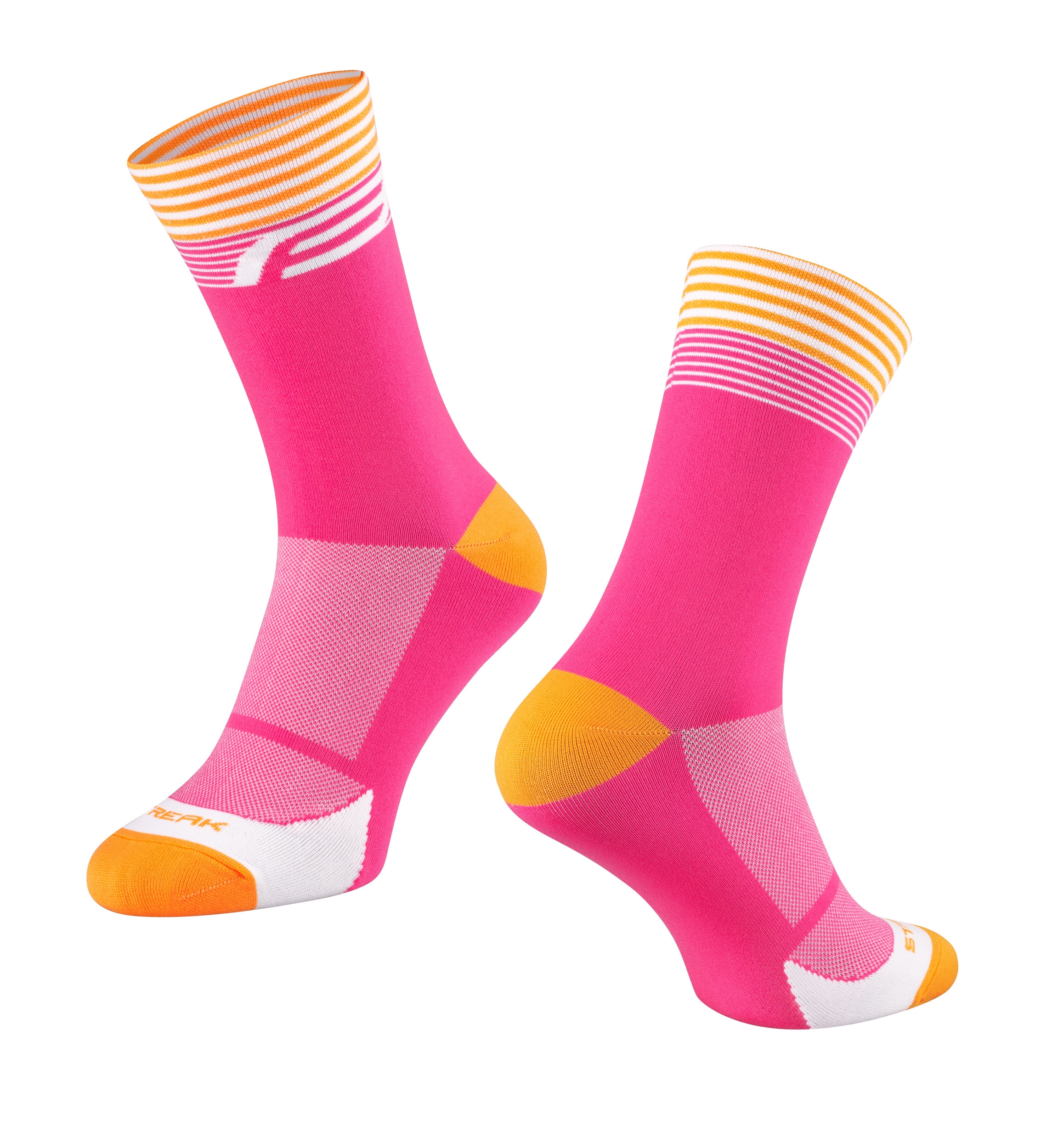 ponožky FORCE STREAK, růžovo-oranžové L-XL/42-46 Velikost: L-XL