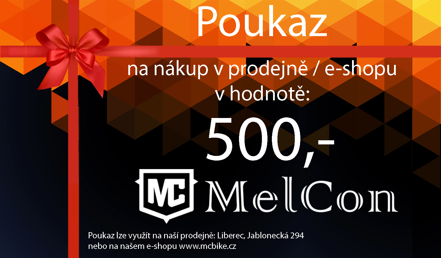 MelCon Dárkový poukaz na nákup v hodnotě 500Kč