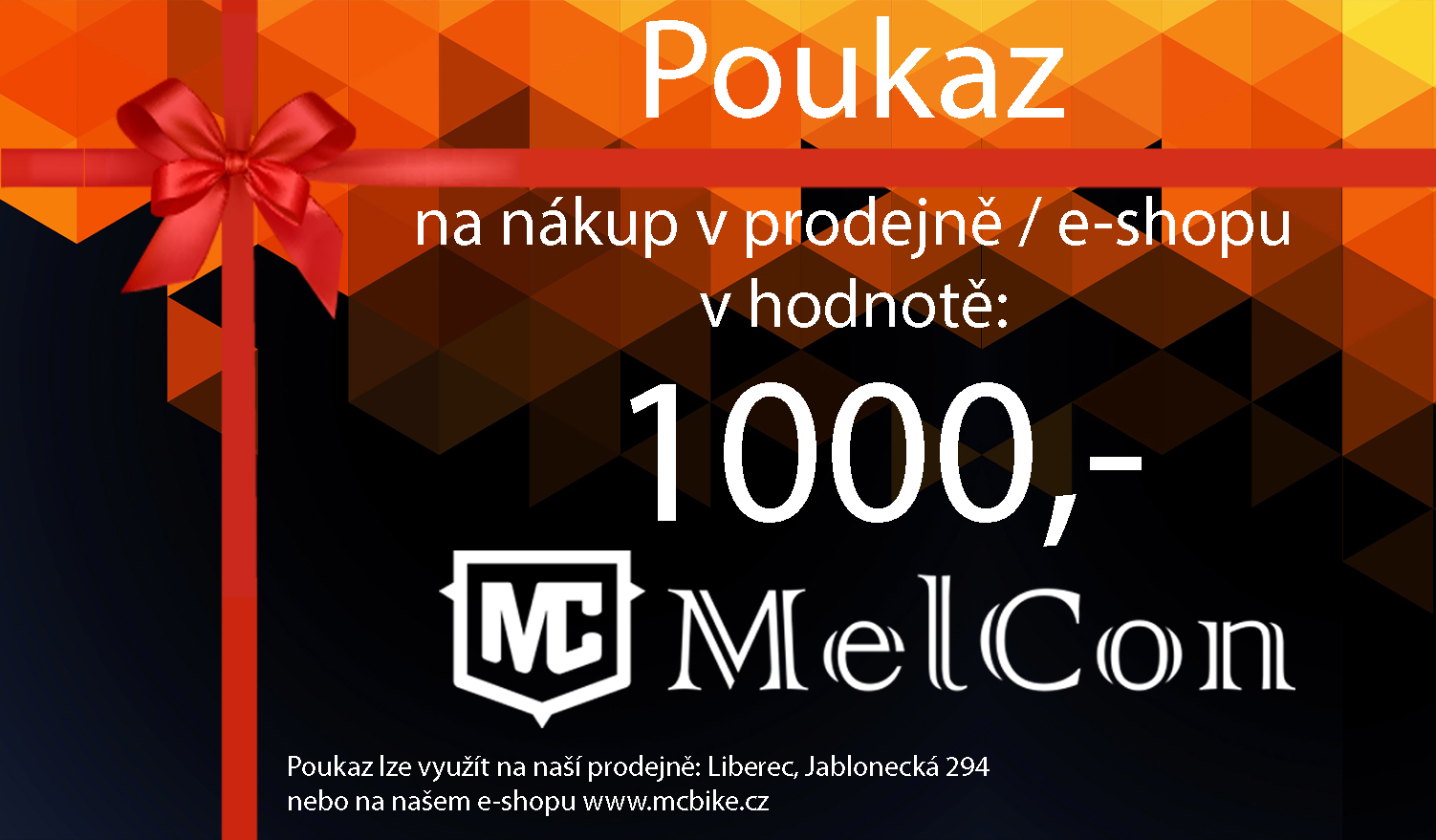 MelCon Dárkový poukaz na nákup v hodnotě 1000Kč