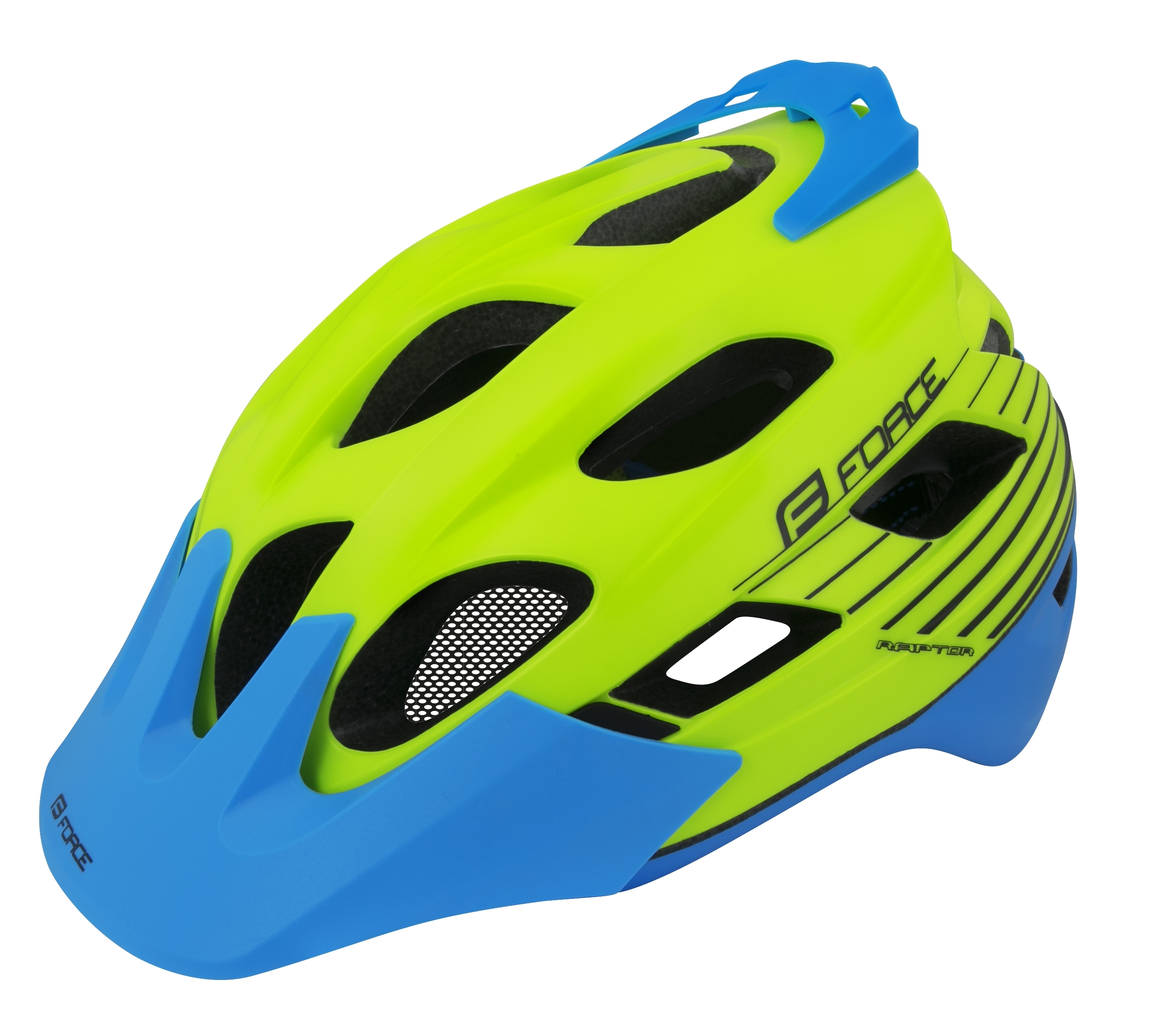 přilba FORCE RAPTOR MTB fluo-modrá S - M Velikost: L-XL