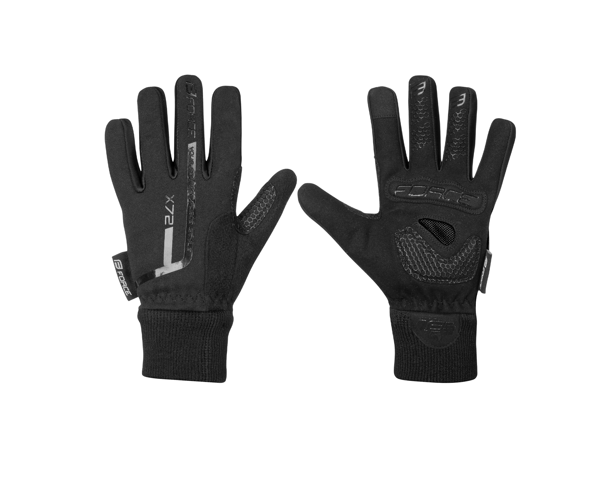 rukavice zimní FORCE KID X72, černé Velikost: M
