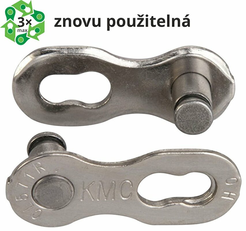 spojka řetězu KMC 7-8R EPT povrch, šedý 7,1 mm, 2 ks na blistru, cena za balení