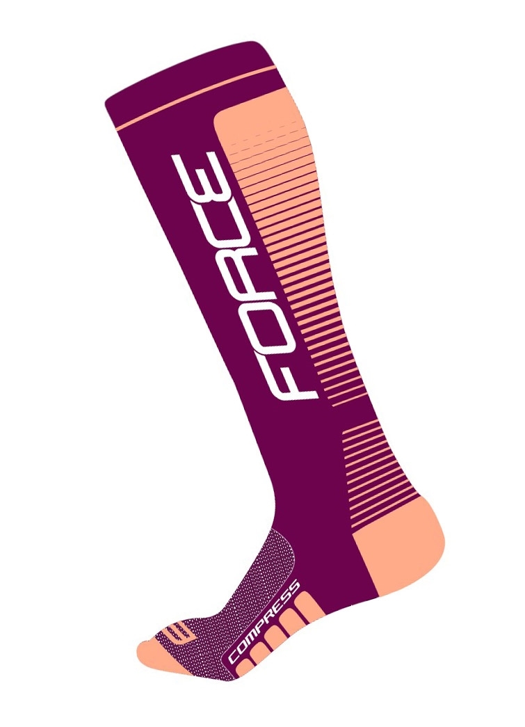 FORCE ponožky F COMPRESS, fialovo-meruňkové S-M/36-41 Velikost: S-M