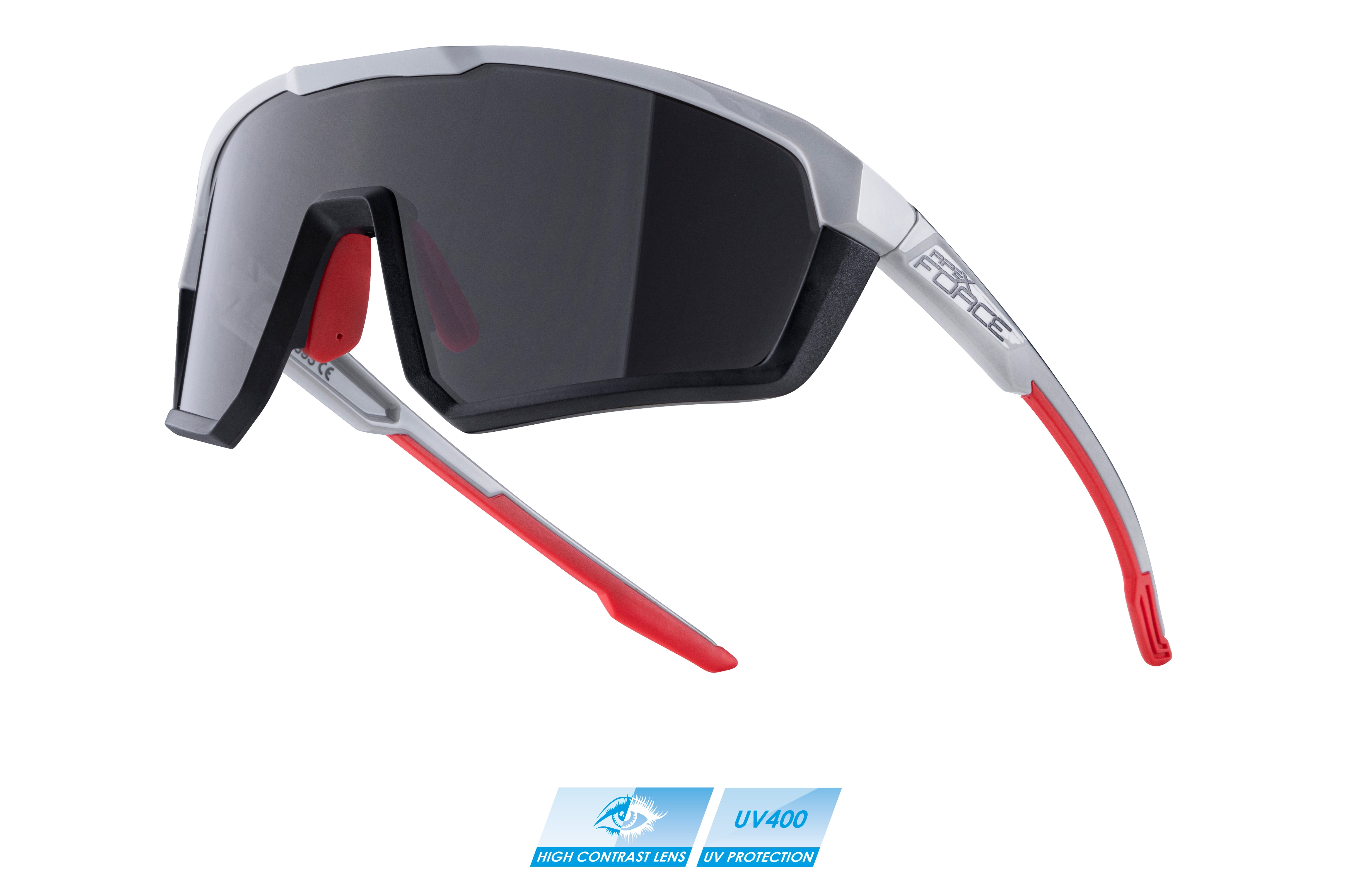 brýle FORCE APEX,černo-šedé,černé kontrast. sklo varianta: barva: černá, skla: kontrastní, určení: cyklistické, Řada: Black line