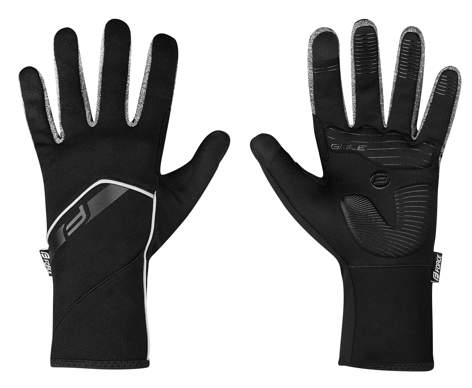 FORCE rukavice F GALE softshell, jaro-podzim, černé Velikost: M