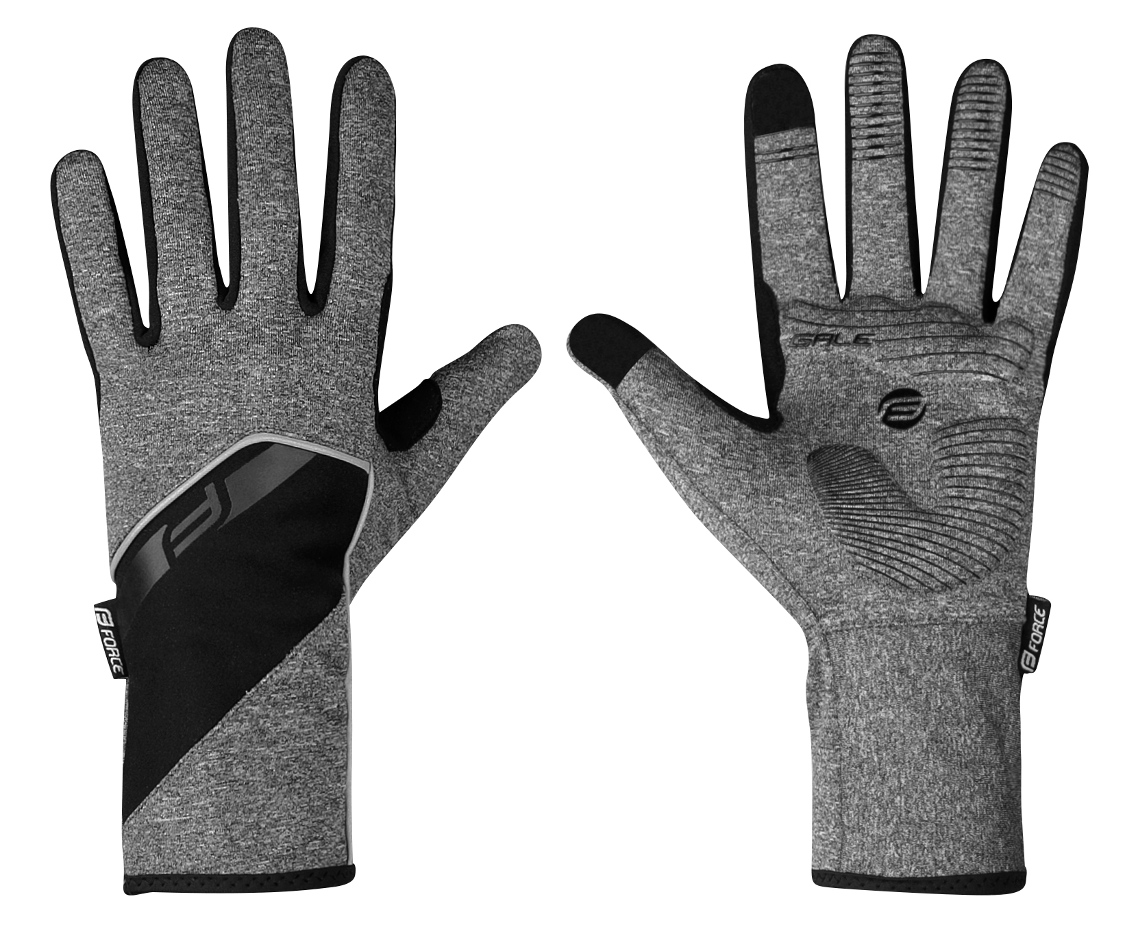FORCE rukavice F GALE softshell, jaro-podzim, šedé Velikost: L