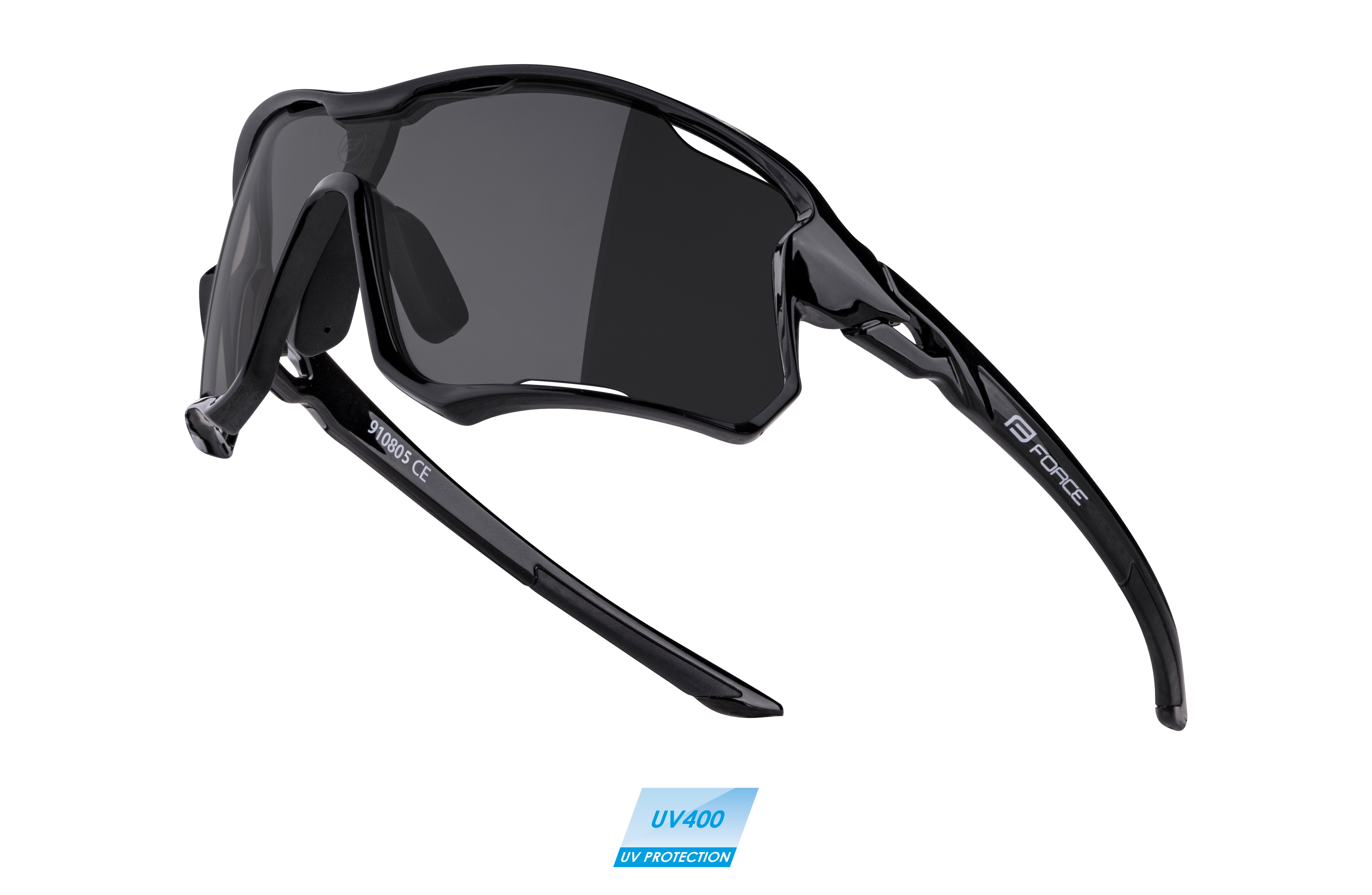 brýle FORCE EDIE, černé, černé sklo varianta: barva: černá, skla: polykarbonátová, určení: cyklistické, Řada: Black line