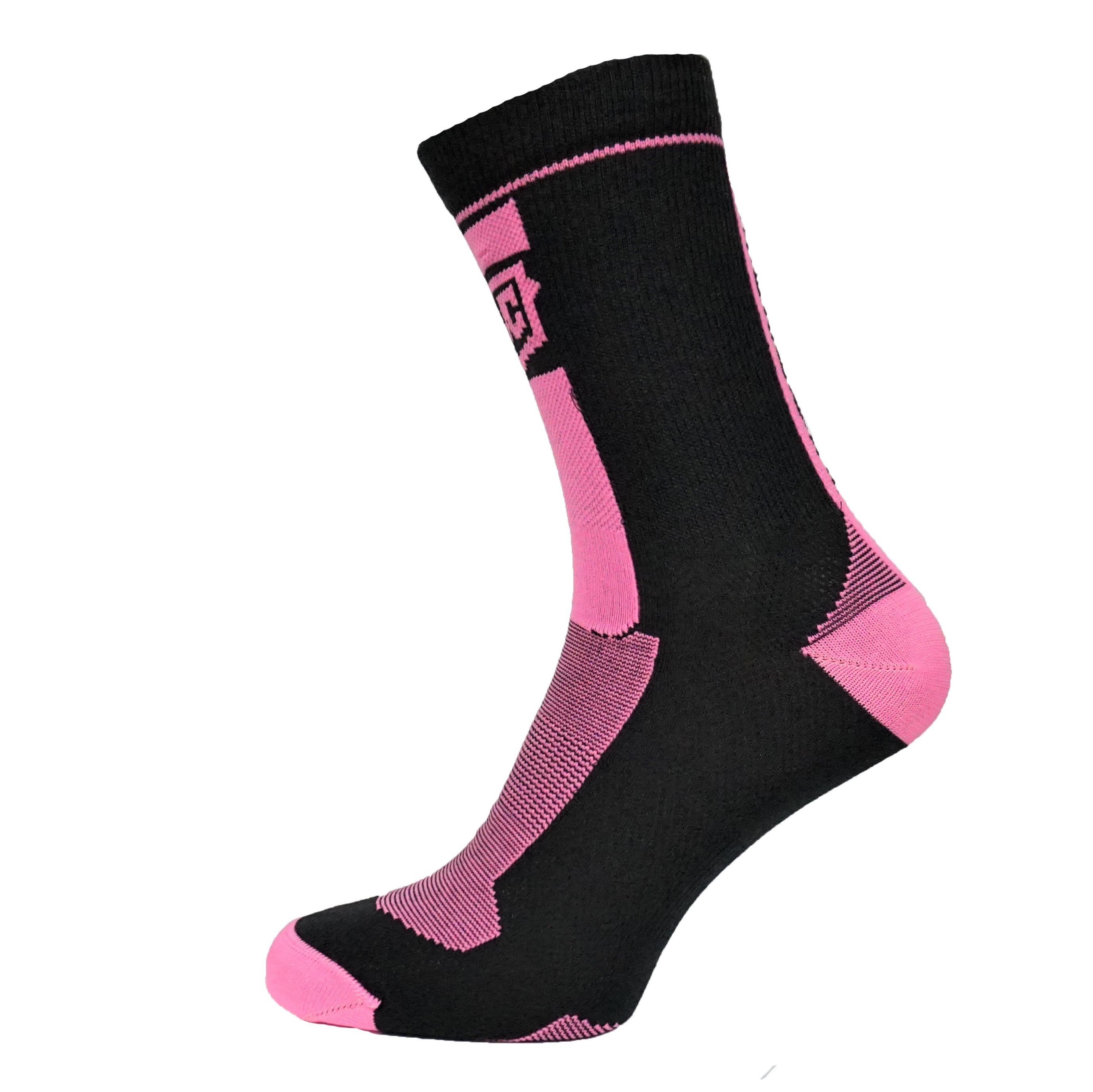 Ponožky MelCon silve, antibakteriální černo růžové Velikost: 39 - 42 EU