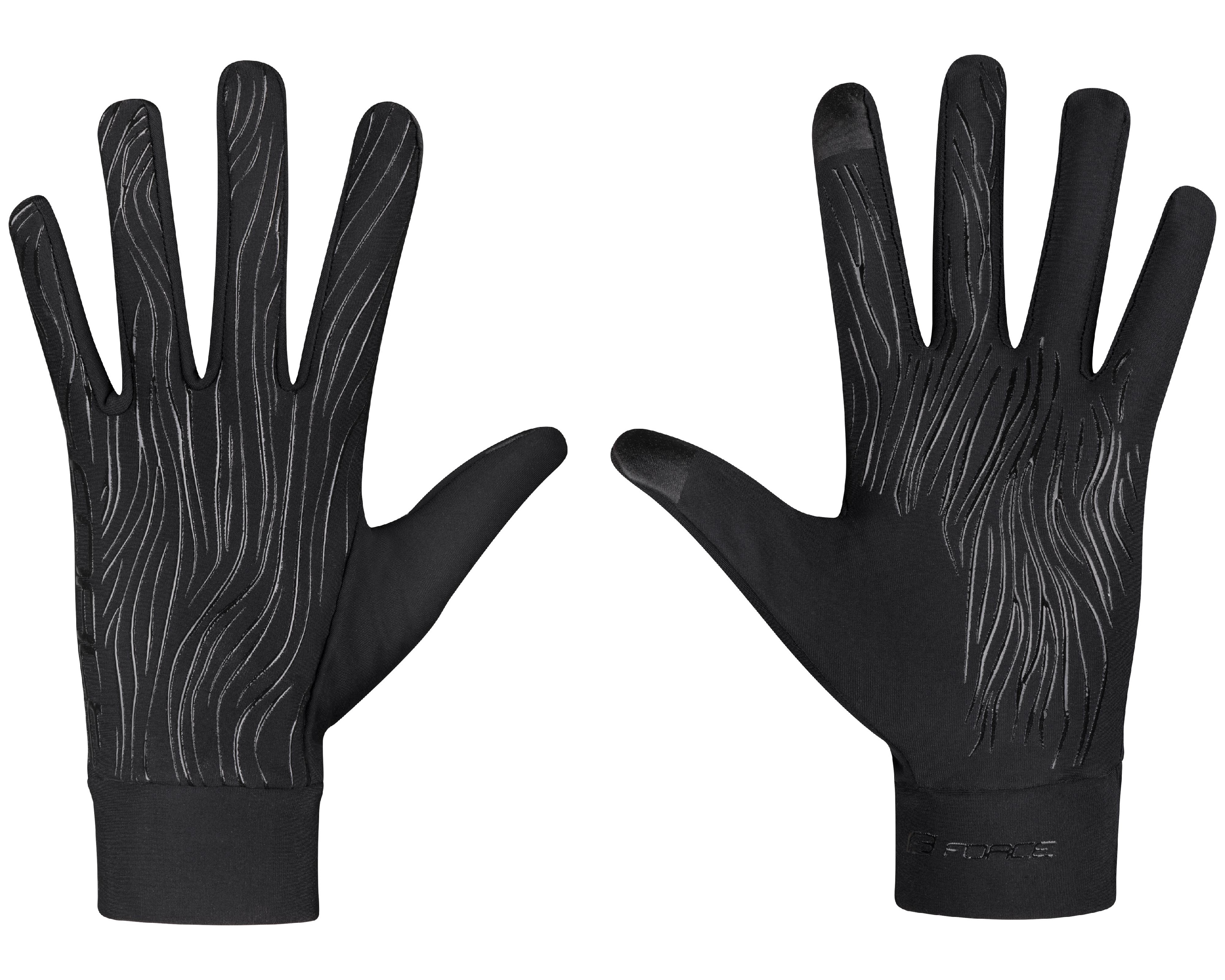 rukavice FORCE TIGER jaro-podzim, černé Velikost: S