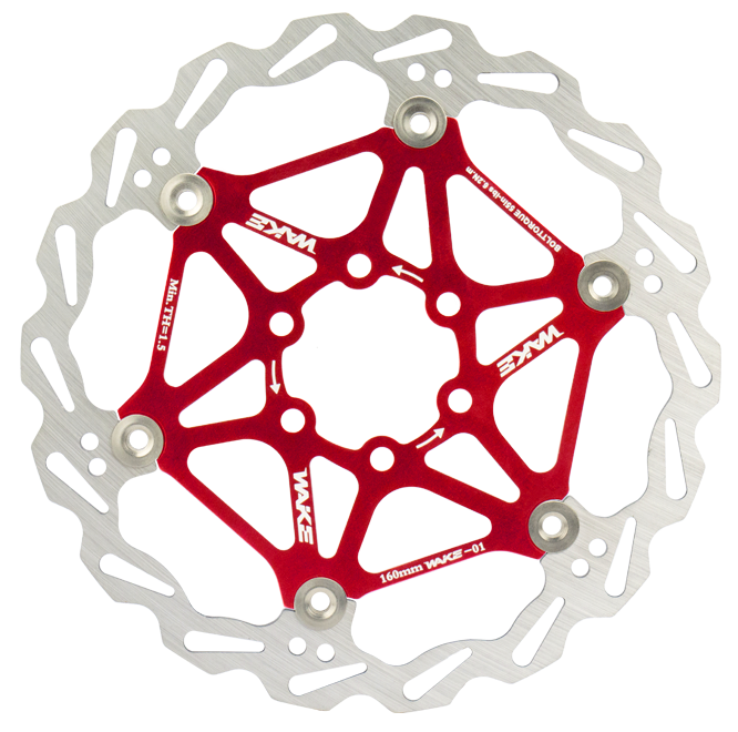Brzdový kotouč Wake 180mm 6 děr červený